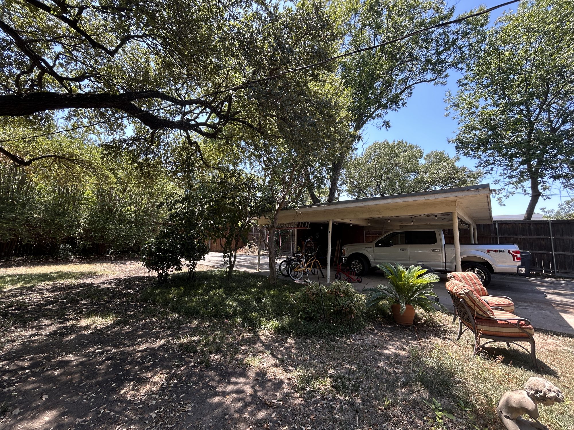 Carport from the yard