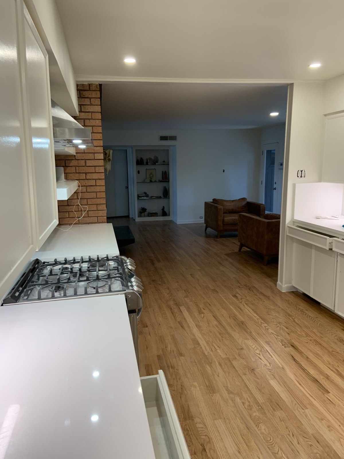 Kitchen open to living space