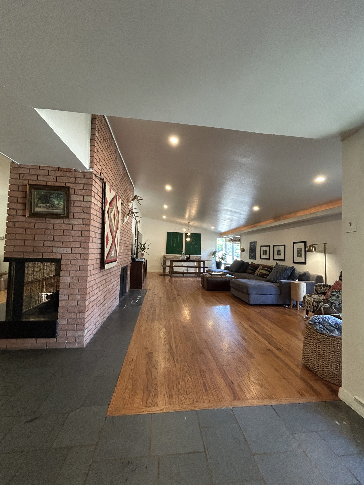 Double sided brick hearth